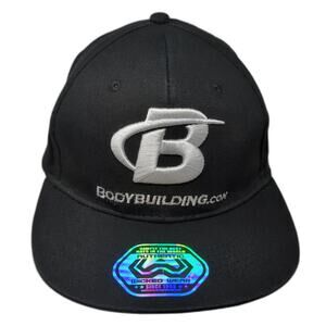 Bodybuilding Snapback Hat Black One Size Embroidered Logo Wicked Wear